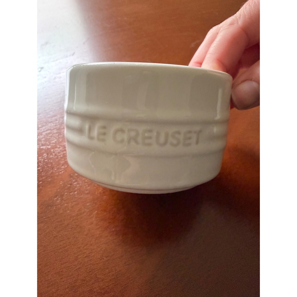 Le Creuset White Stoneware Round Ramekin Straight Wall 200ml NEW